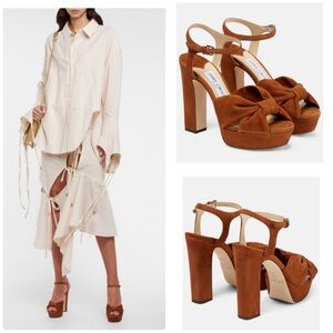 Jimmy Choo Heloise 120 Suede Platform Heel